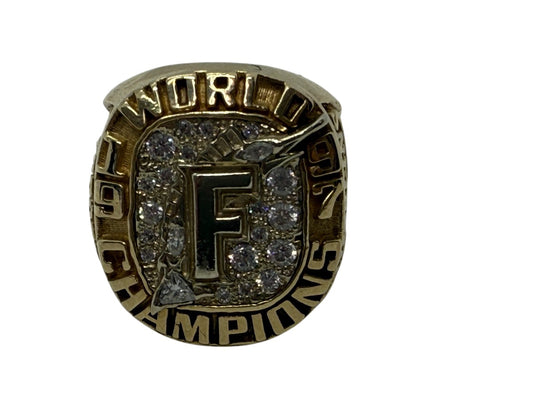 1997 10K Yellow Gold Florida Marlins World Series Champions Staff Ring -Torres