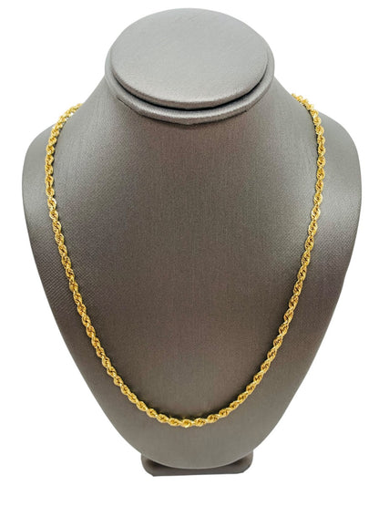 14K Yellow Gold Rope Chain | Size 20 | 10.8g