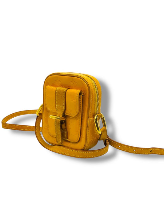 Louis Vuitton Monogram Vernis Christie PM Shoulder Bag Yellow