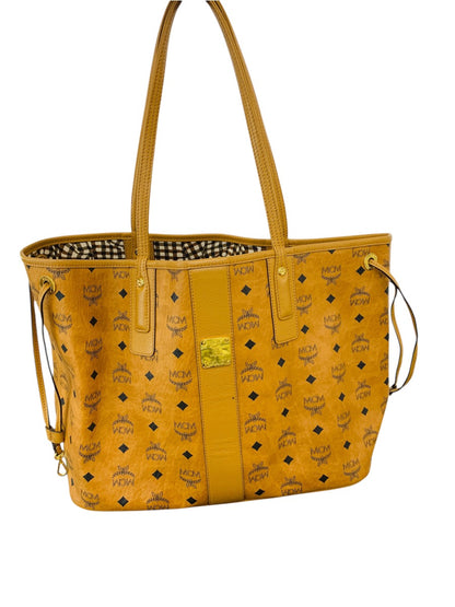 MCM Liz Large Reversible Visetos Brown Cognac Shopper Tote Bag Q5419