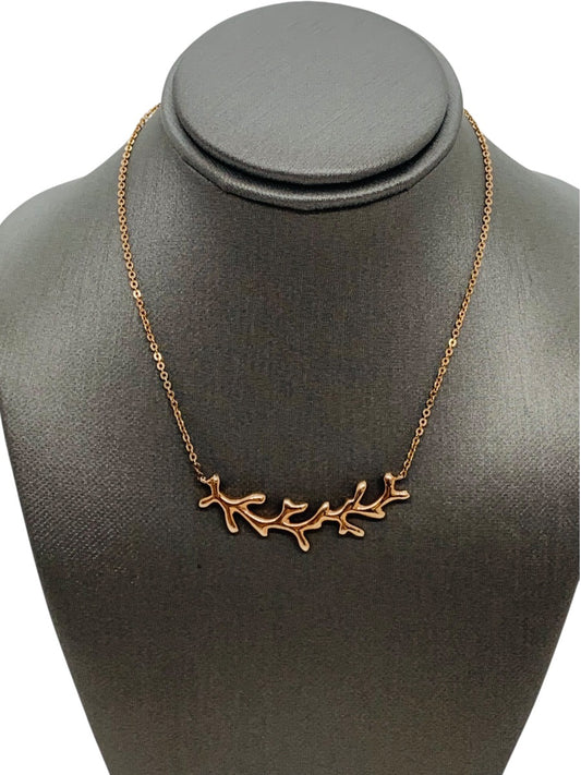 .925 Sterling Silver Rose Gold Olive Branch Anklet Bracelet
