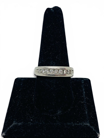 Platinum Diamond Ring Round White Size 10 / 7g