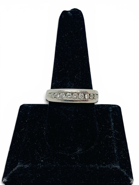 Platinum Diamond Ring Round White Size 10 / 7g