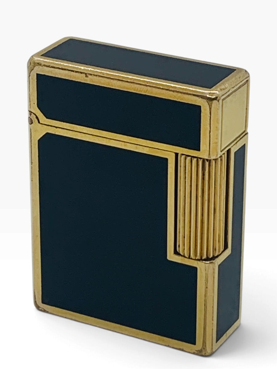 Vintage St Dupont Chinese Black Lacquer Ligne 1 Short Pocket Lighter