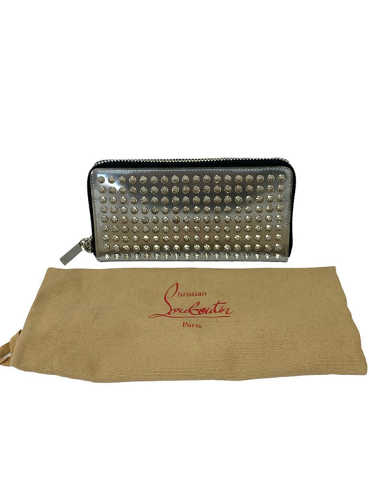 Christian Louboutin Silver Stud Zipper Wallet