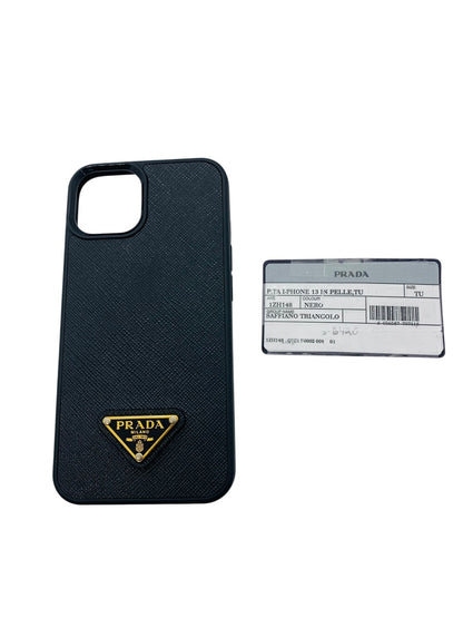 Prada iPhone 13 Pro Black Phone Case Saffiano Triangolo