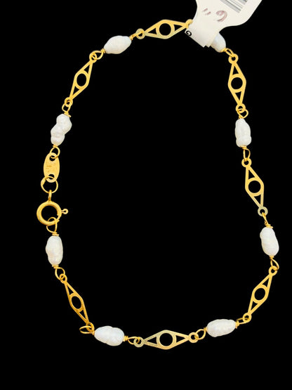 18K Yellow Gold Opal Link Bracelet | Size 7 | 1.4g
