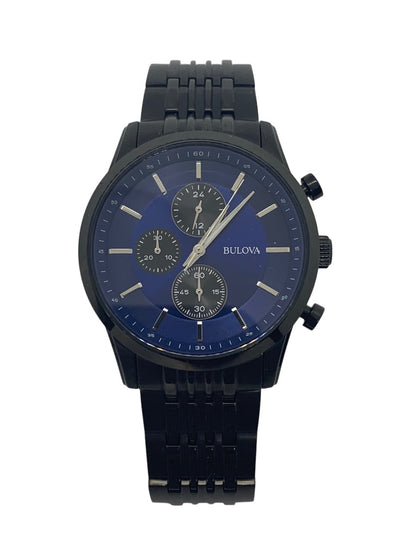 Bulova 98A300 Black Blue Dial Chronograph Steel Watch