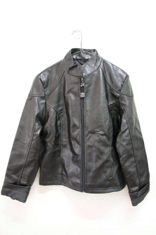 A Collezioni Luxury Men's Black Faux Leather Jacket - Zipper