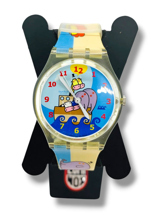 Swatch Swiss Special 1999 (GRR!! OINK!) Cartoon Quartz Watch 34mm