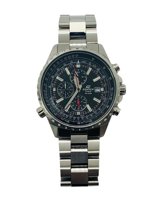 Casio Edifice Men's Quartz Chrono Silver-Tone Bracelet 45.5mm Watch EF-527