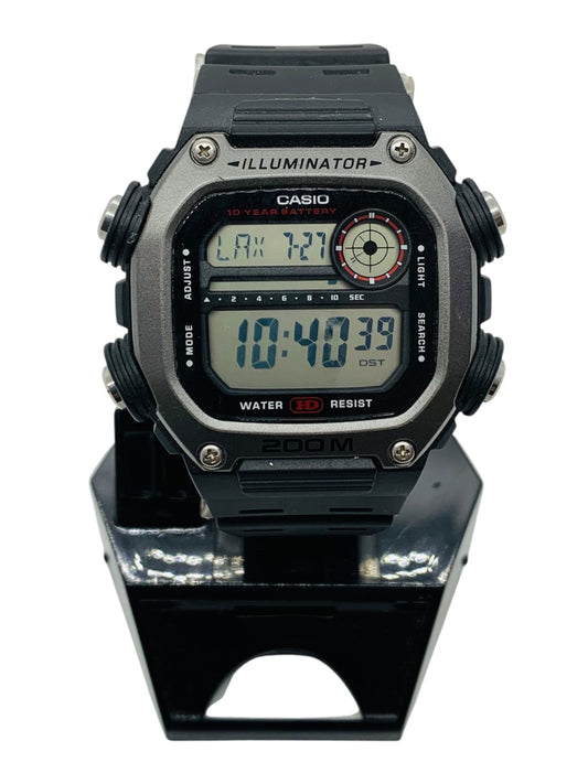 Casio 3484 Digital Watch 46.5mm Black Rubber Band 5.8mm Lug fits 7.5in