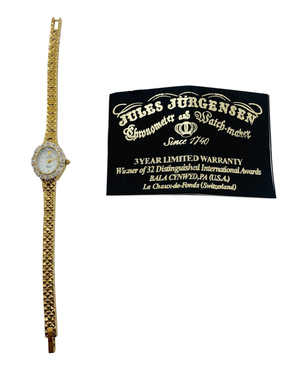 Jules jurgensen 3355DS Gold Tone Lady's Diamond Quartz Watch
