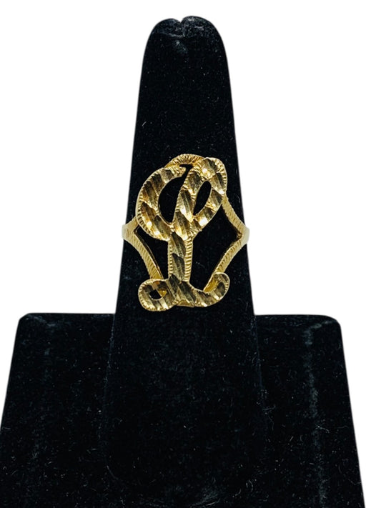 Initial "L" 10K Yellow Gold Ring | Size 7 | 2.64g
