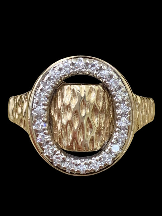 10K Yellow Gold/Diamond Nugget-Styled Ring - .22tcw - Size US 7 - 5.6g