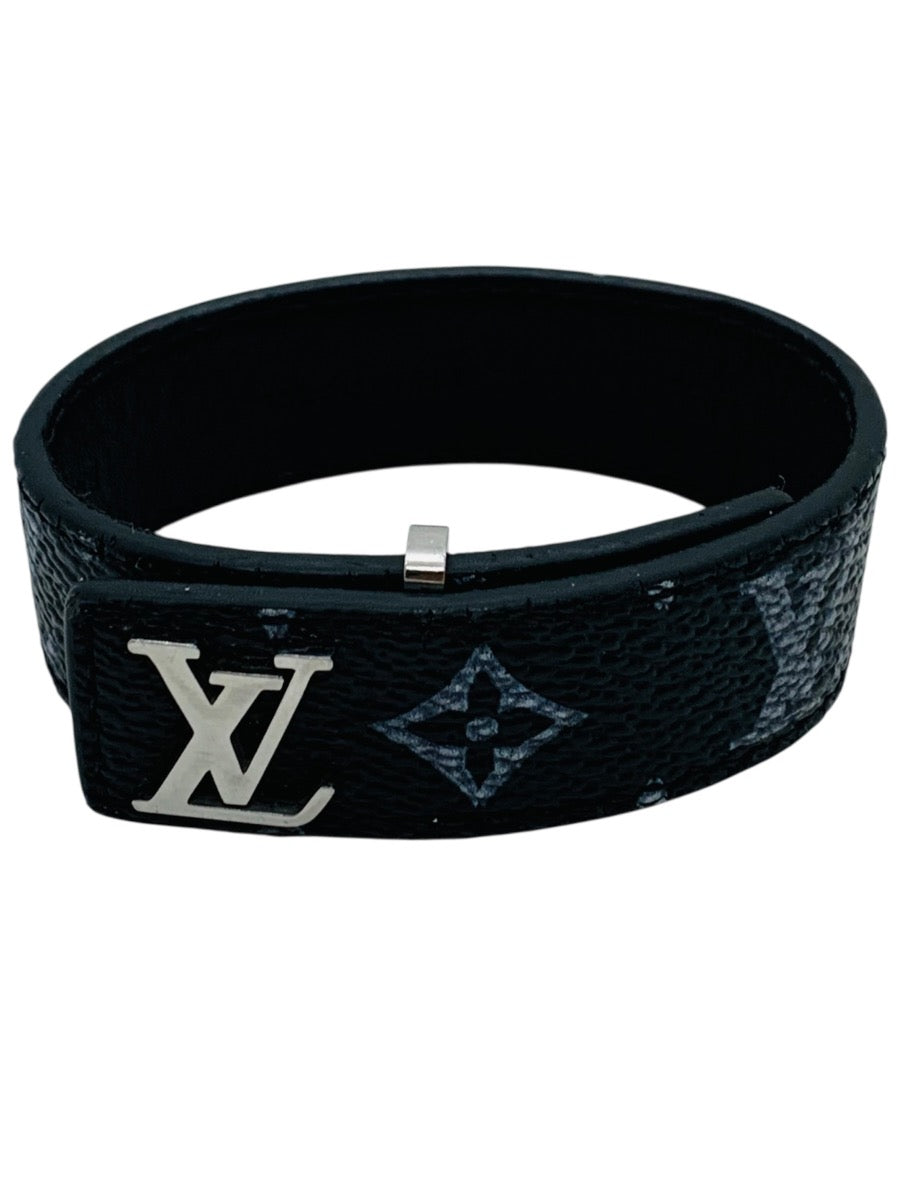 Louis Vuitton Slim Bracelet Black LV Monogram Leather