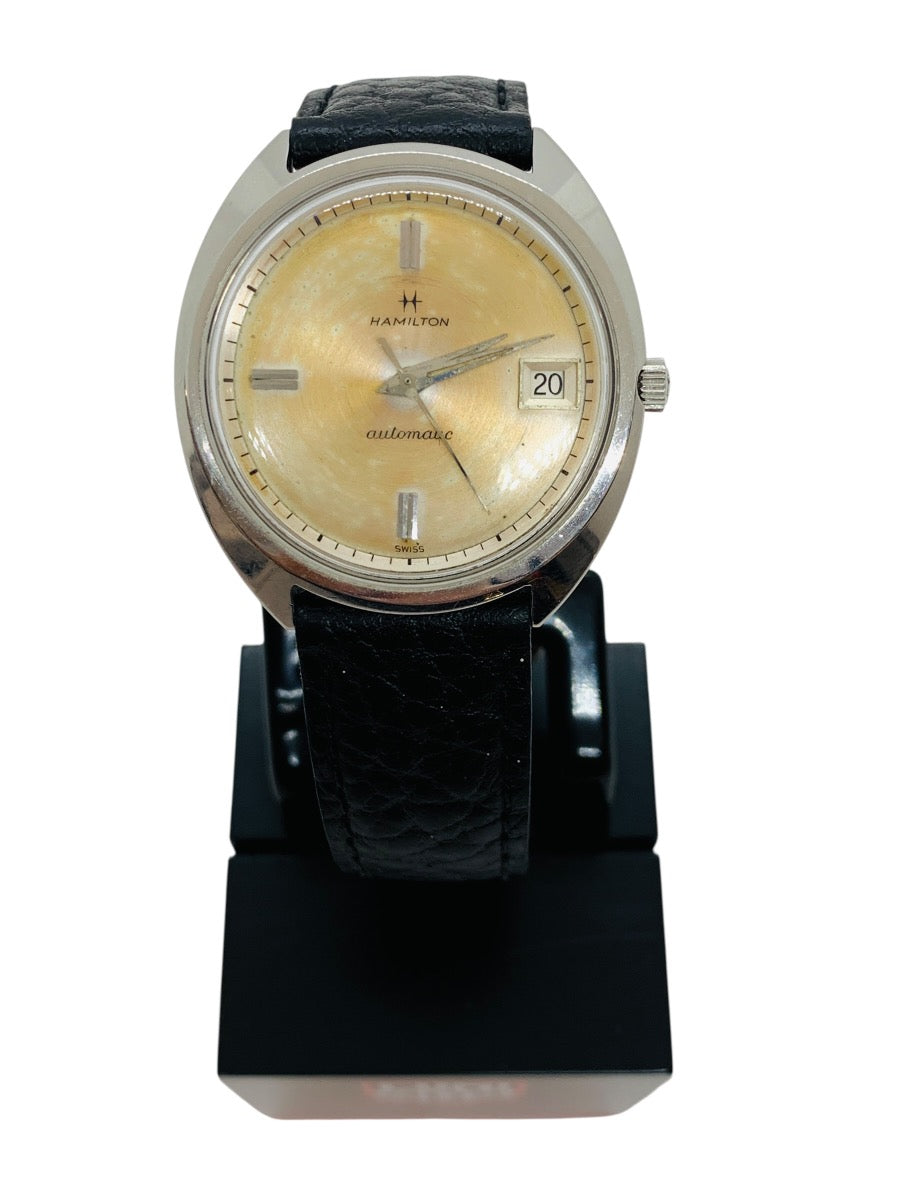 Vintage Hamilton Dateline Automatic Watch 38mm Champaigne Face 17mm Lug 6.5in