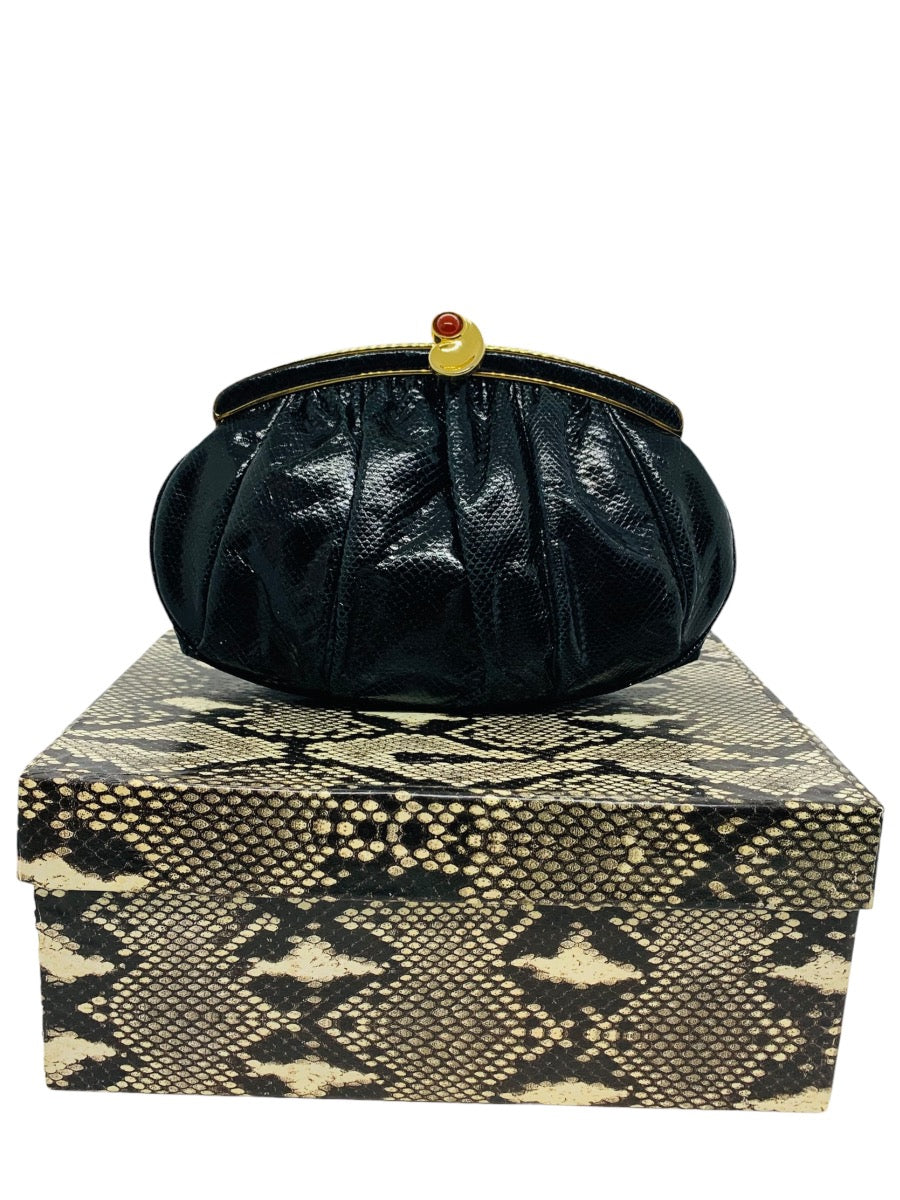 Judith Leiber Snakeskin Clutch/Shoulder Bag with dustbag & box