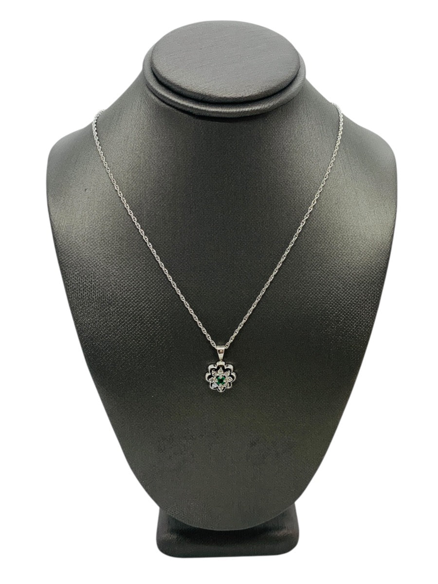 14K White Gold Link Necklace | 4g | 0.08 CTW | 20"