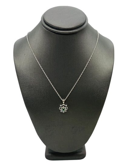 14K White Gold Link Necklace | 4g | 0.08 CTW | 20"