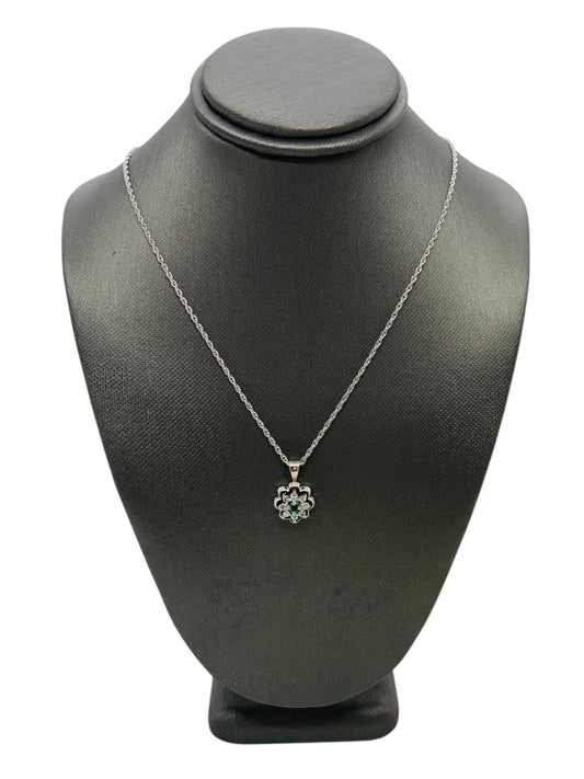 14K White Gold Link Necklace | 4g | 0.08 CTW | 20"