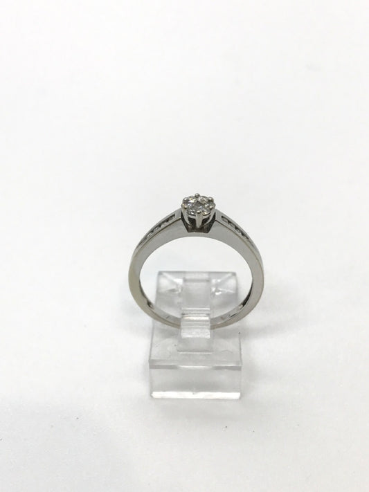 Lady's Diamond Engagement Ring .43 Carat T.W. 10K White Gold 2.5 grams