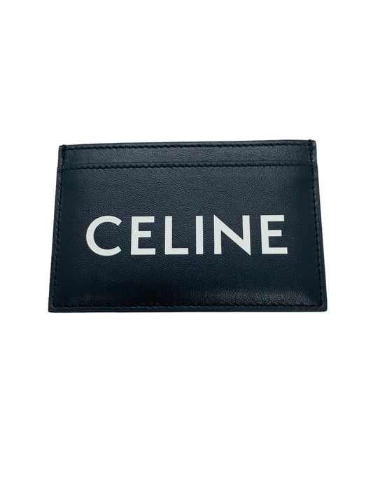 Celine Black Leather Card Holder Wallet - Smooth Calfskin, Logo Print