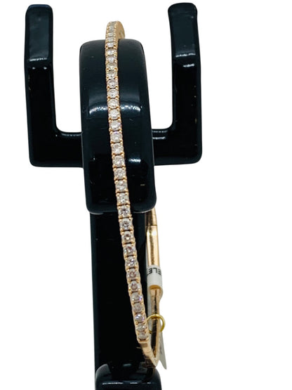14K Rose Gold Round Diamond Bangle Bracelet | .40 TCW | Size 8 | 6.3g