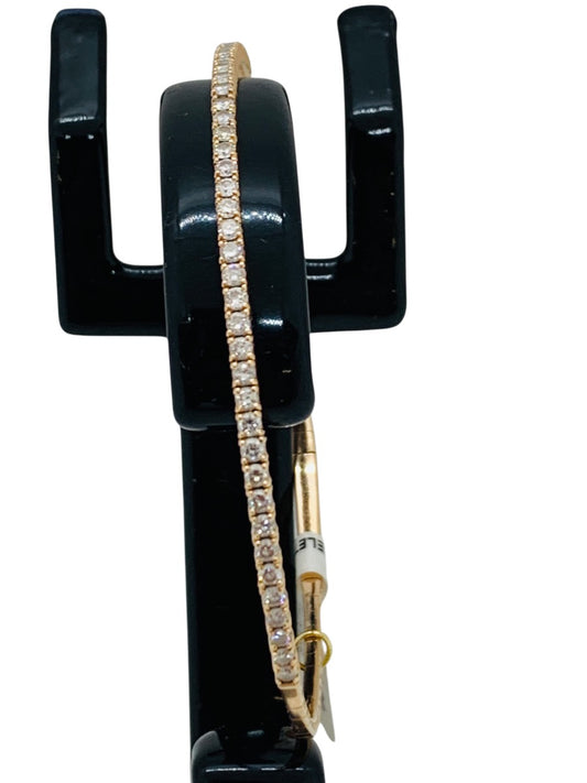 14K Rose Gold Round Diamond Bangle Bracelet | .40 TCW | Size 8 | 6.3g
