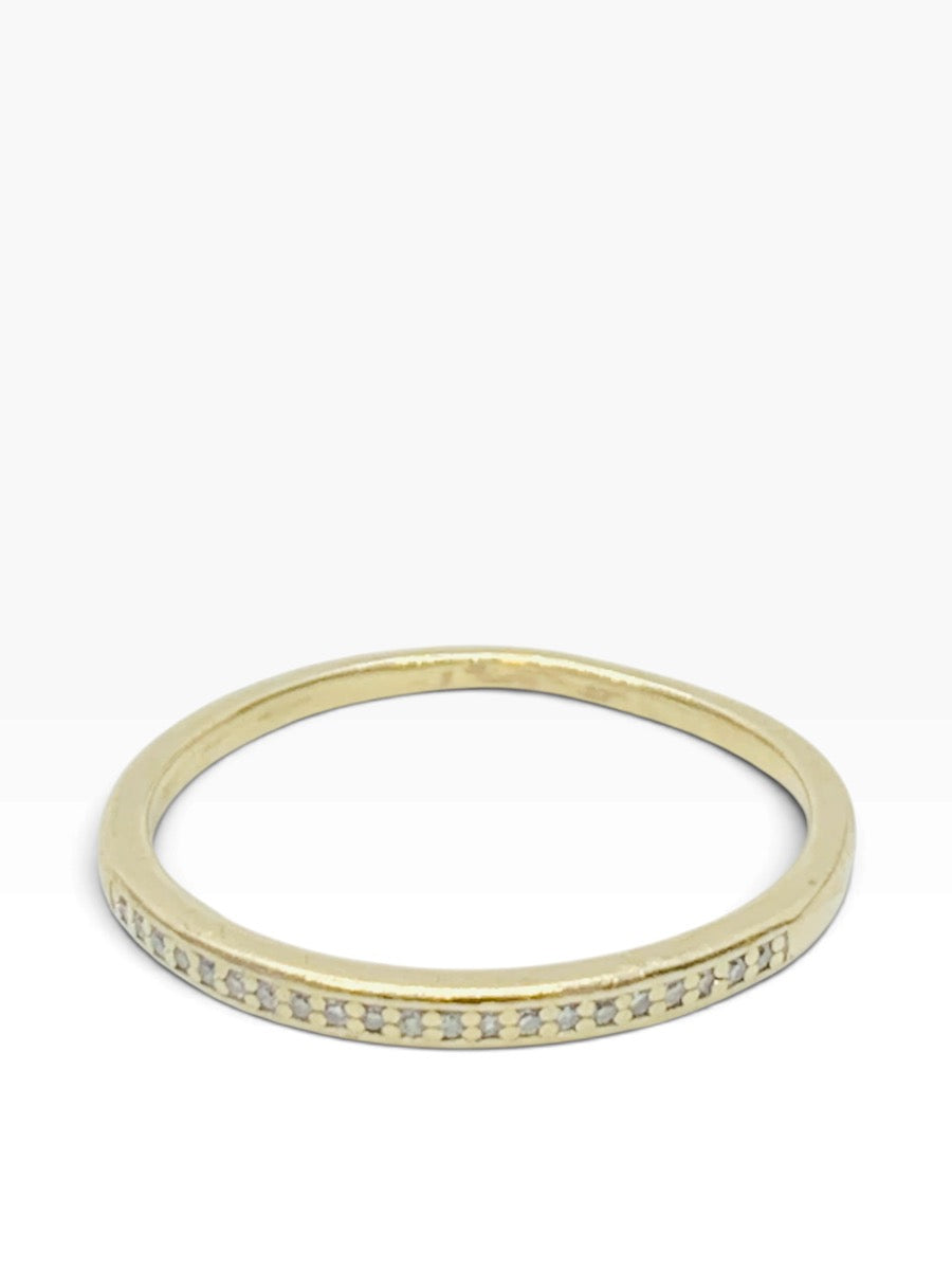 10K Yellow Gold Lady's Diamond Wedding Band 1.1 Grams| Size 7 | .021 TCW