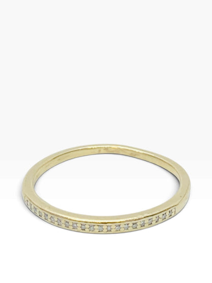10K Yellow Gold Lady's Diamond Wedding Band 1.1 Grams| Size 7 | .021 TCW