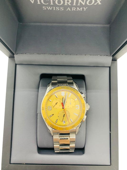 Victorinox 241658 Classic Champagne Dial Stainless Steel Chronograph Men's Watch