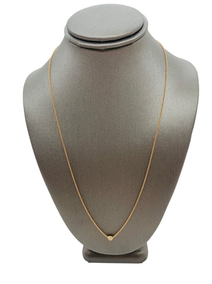 14K Rose Gold Diamond Heart Marine Chain | Size 16 | 1.2g