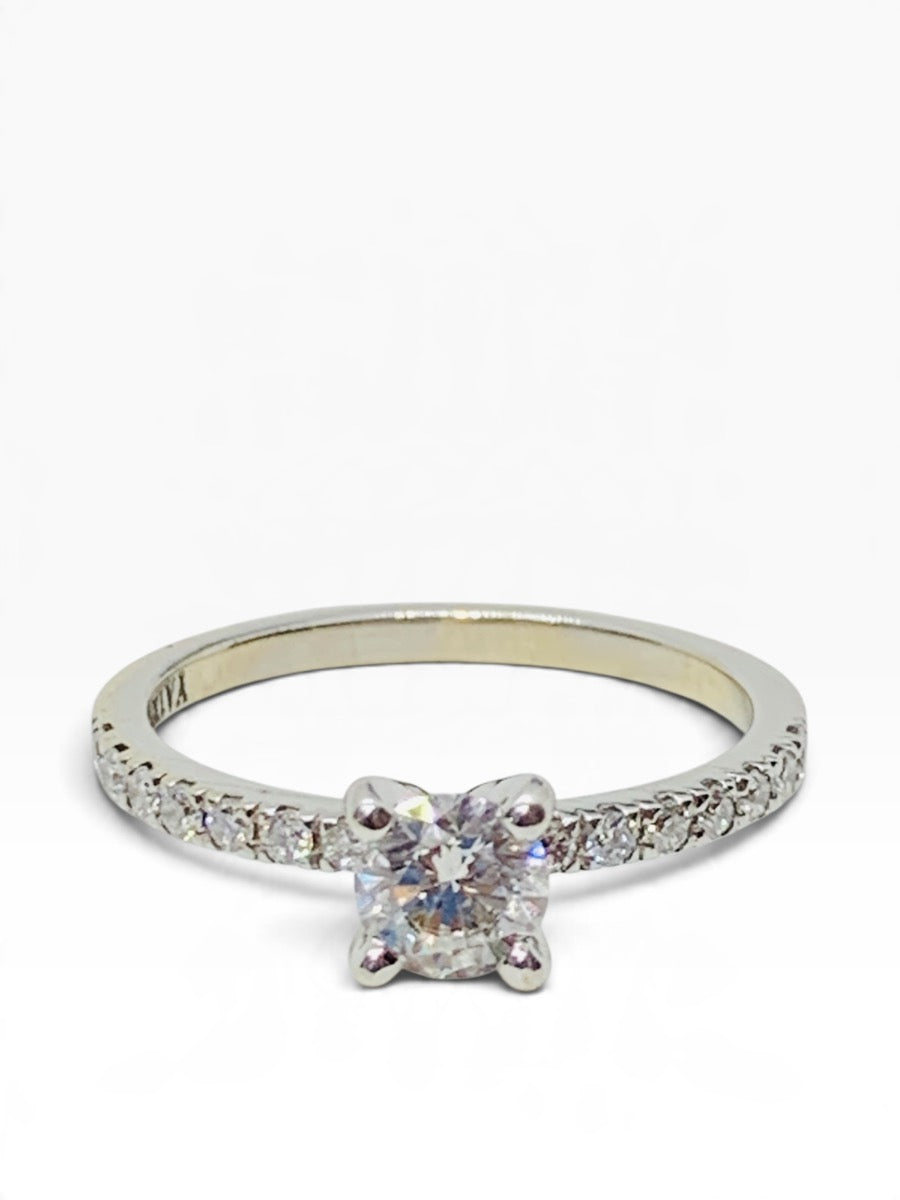 14K White Gold Yatkovski Engagement Ring Lab Grown Diamonds .59 TCW| Size 6.5 | 2.3 Grams