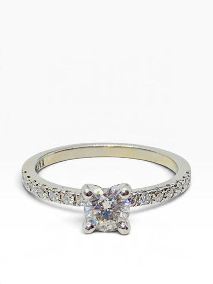 14K White Gold Yatkovski Engagement Ring Lab Grown Diamonds .59 TCW| Size 6.5 | 2.3 Grams