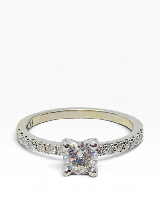 14K White Gold Yatkovski Engagement Ring Lab Grown Diamonds .59 TCW| Size 6.5 | 2.3 Grams