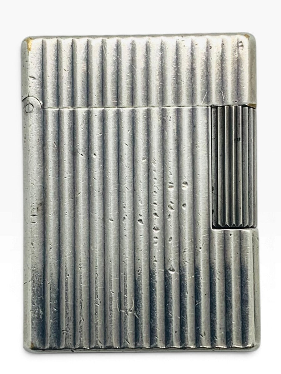 Vintage ST Dupont Ligne 1 Mid-Century Luxury Short Silver Plated Pocket Lighter  Made in France