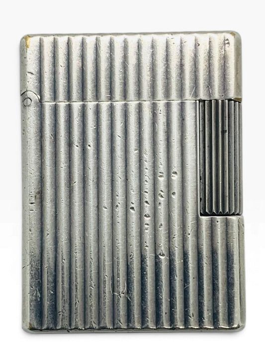 Vintage ST Dupont Ligne 1 Mid-Century Luxury Short Silver Plated Pocket Lighter  Made in France