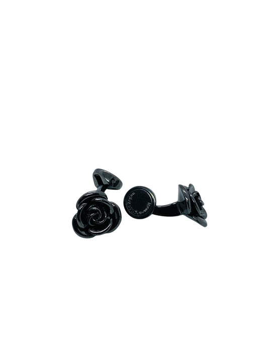 Ermenegildo Zegna Glossy Black Rose Cufflinks