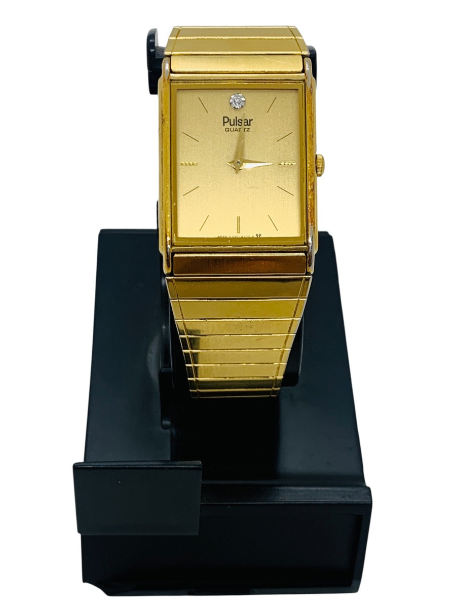 Vintage Pulsar by Seiko Y100-5859 Quartz Gold Tone Men's Watch