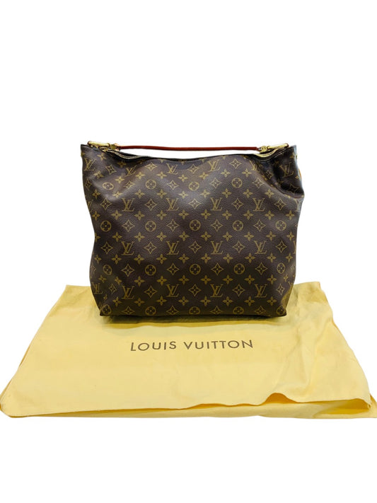 Louis Vuitton Sully MM Shoulder Handbag Monogram Canvas Brown