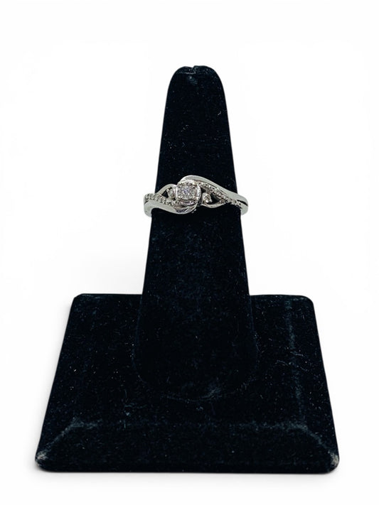 Sterling Silver 925 Diamond Ring 0.15CTW Size 7