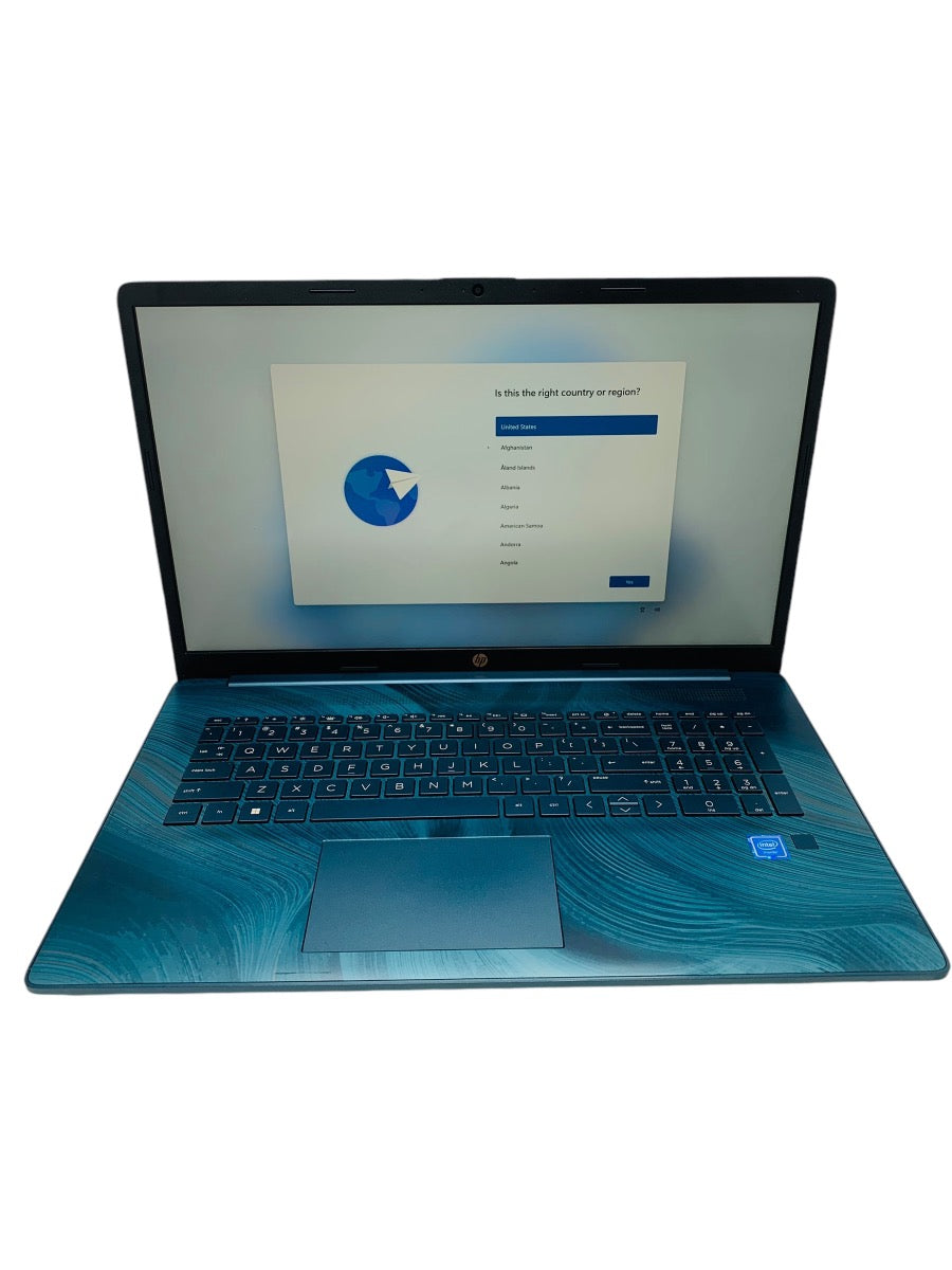 HP Laptop 17" 17-cn0055ds N4120 | 1.1 GHz | 4GB Ram | 128GB SSD | Windows 11 | Blue