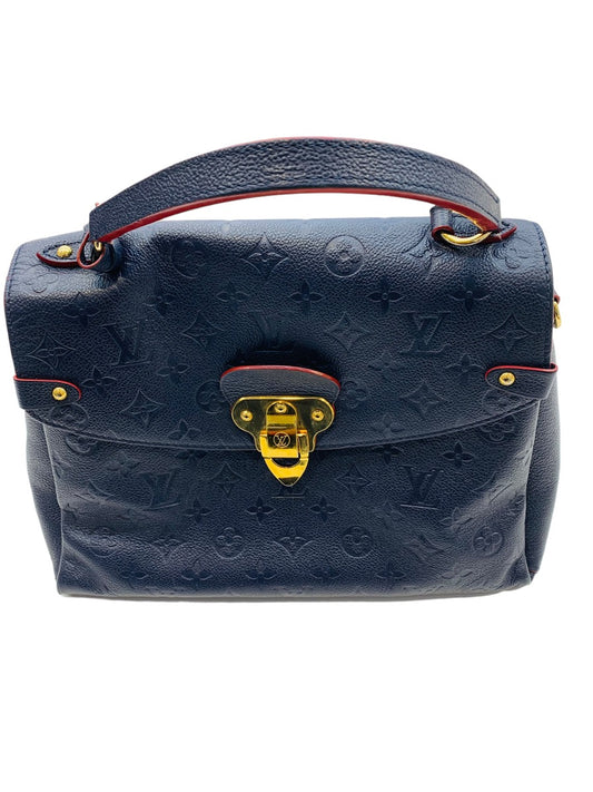 Pre-owned Louis Vuitton Georges Shoulder Bag MM Blue Leather W/ Strap