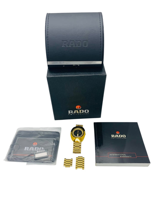 Rado Diastar Gold-Tone 648.0413.3 Automatic Men's Watch Black Dial