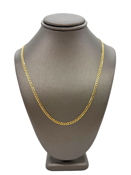 10K Yellow Gold Flat Curb Chain - 2.5mm Width - 26" in. Length - 4.7g