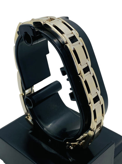 18K White Gold Rectangular Panel Link  Bracelet | Size 8 | 51.4g