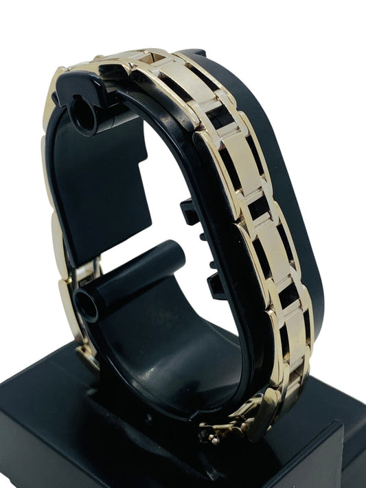 18K White Gold Rectangular Panel Link  Bracelet | Size 8 | 51.4g