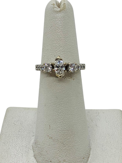 14K White Gold Round Ring | .9 TCW | Size 5.5