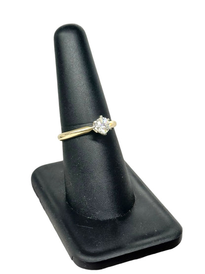 14K Yellow Gold Round Diamond Ring | 0.5 TCW | Size 7 | 2.4g